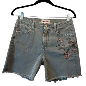 Driftwood Women's Lulu Gray Embroidered Jean Shorts